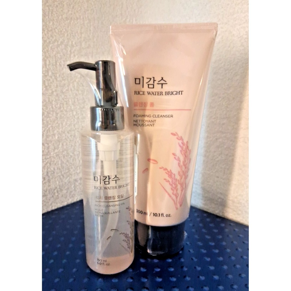 Rice Water Bright Korean Cleansing Oil 150mL, Cleansing Foam 300ml The Face Shop